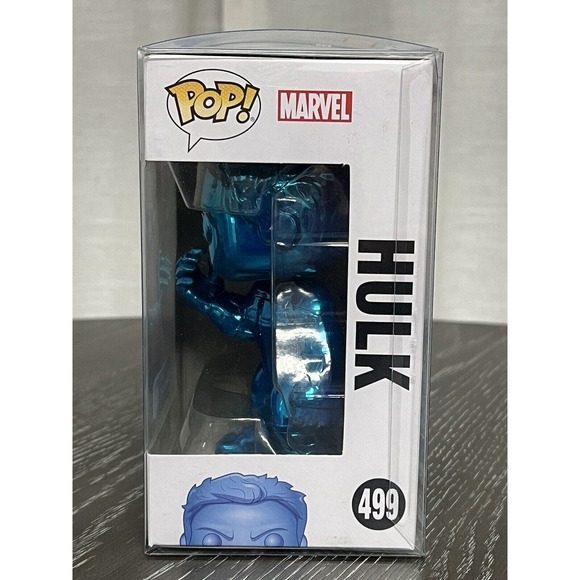 Funko Pop! Hulk (Blue Chrome) 499 Avengers Endgame Walmart Exclusive, w/ Cover - Picture 3 of 7